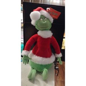 Dr Seuss 16" Grinch In Santa Suit Hallmark Plush Stuffed Animal Christmas 1998.